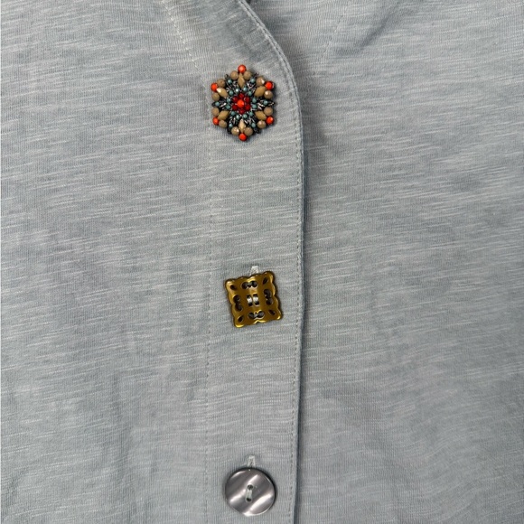 Soft Surroundings Light blue Button Down Shirt lagenlook L - Picture 4 of 9